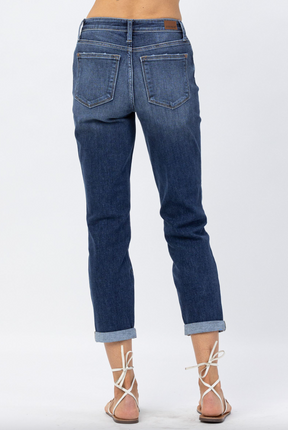 Judy Blue Boyfriend Jeans - Dark Wash