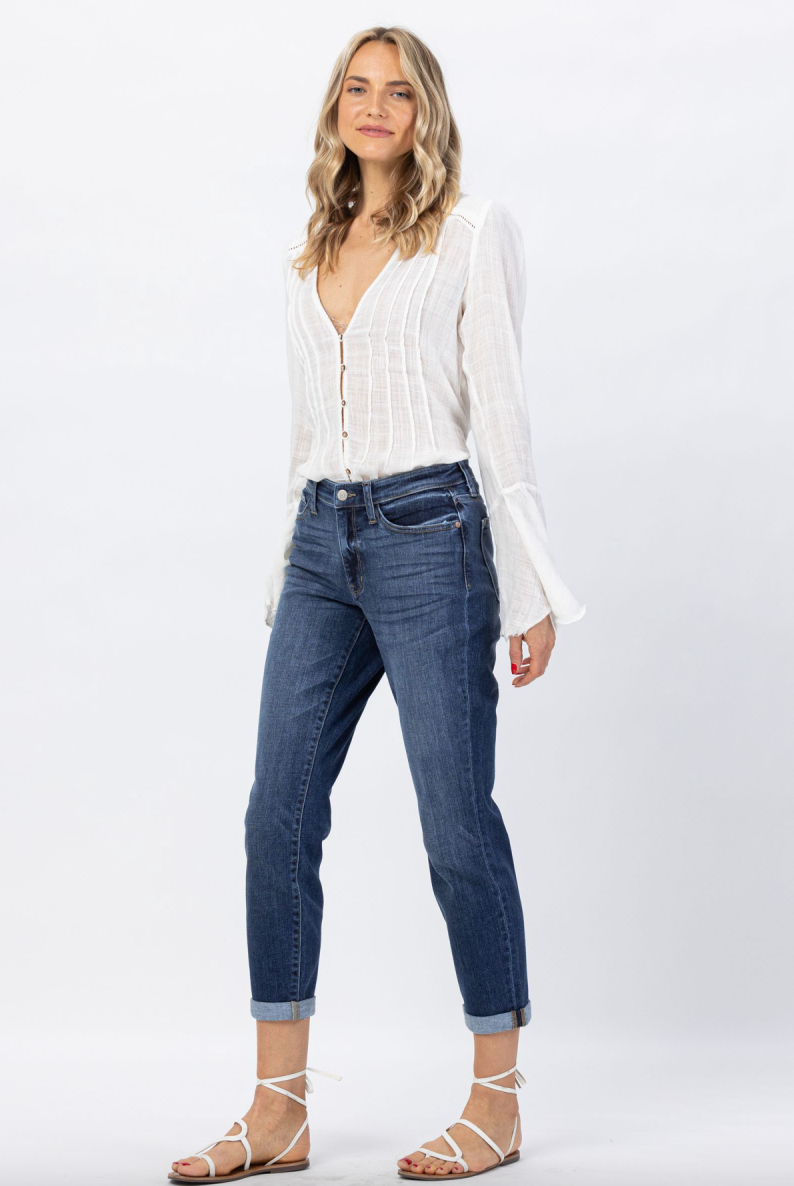 Judy Blue Boyfriend Jeans - Dark Wash