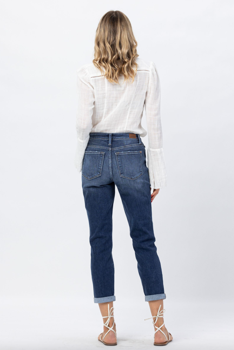 Judy Blue Boyfriend Jeans - Dark Wash