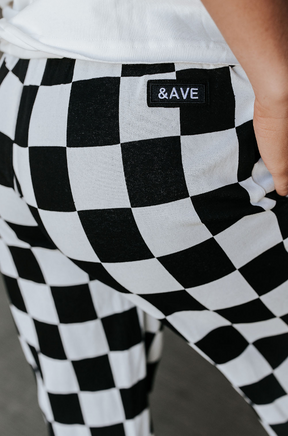 Ampersand Avenue Checkered Joggers - Black Jack