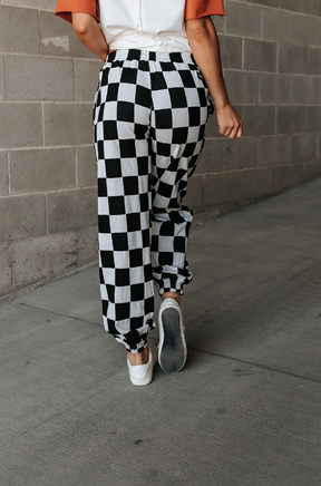 Ampersand Avenue Checkered Joggers - Black Jack