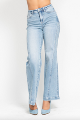 Judy Blue Retro Side Seam Wide Jeans