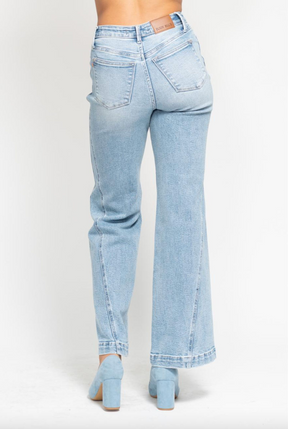 Judy Blue Retro Side Seam Wide Jeans