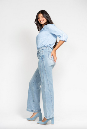 Judy Blue Retro Side Seam Wide Jeans