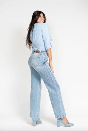 Judy Blue Retro Side Seam Wide Jeans