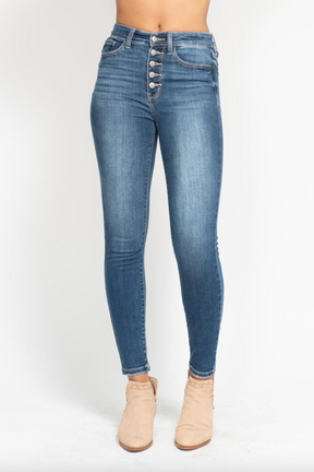 Judy Blue Button Fly Skinny Jeans