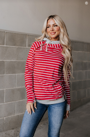 Ampersand Avenue - Doublehood™ Sweatshirt - Peppermint Stripe