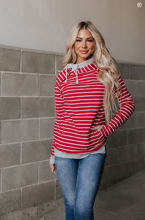 Ampersand Avenue - Doublehood™ Sweatshirt - Peppermint Stripe