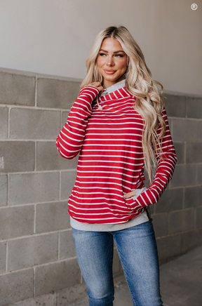 Ampersand Avenue - Doublehood™ Sweatshirt - Peppermint Stripe