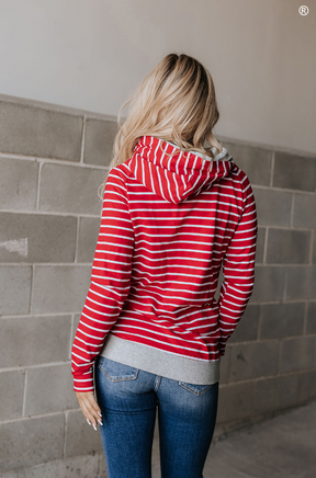 Ampersand Avenue - Doublehood™ Sweatshirt - Peppermint Stripe