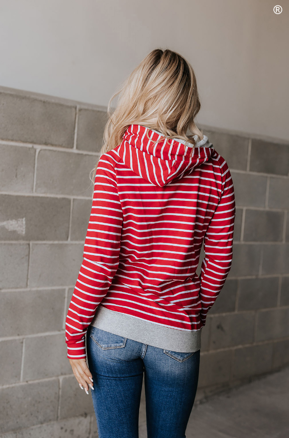 Ampersand Avenue - Doublehood™ Sweatshirt - Peppermint Stripe