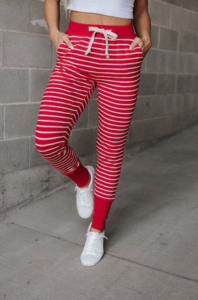 Ampersand Avenue Triple Stretch Joggers - Peppermint Stripe