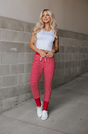 Ampersand Avenue Triple Stretch Joggers - Peppermint Stripe