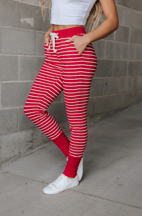 Ampersand Avenue Triple Stretch Joggers - Peppermint Stripe