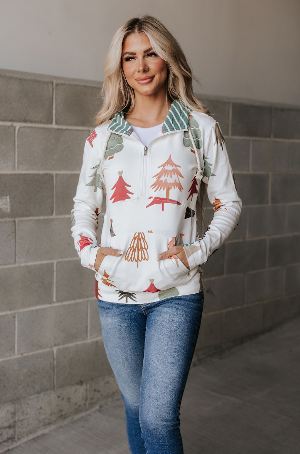 Ampersand Avenue Halfzip Sweatshirt - Happy Holidays