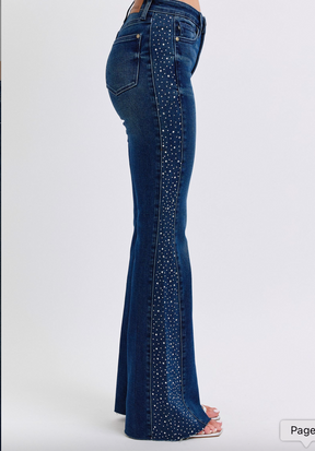 Judy Blue Rhinestone Side Panel Flare