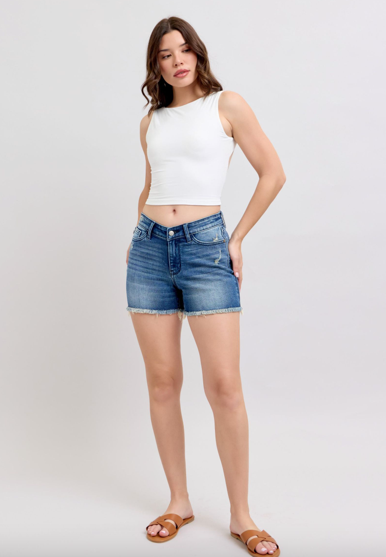 Judy Blue V-Front Shield Pocket Shorts