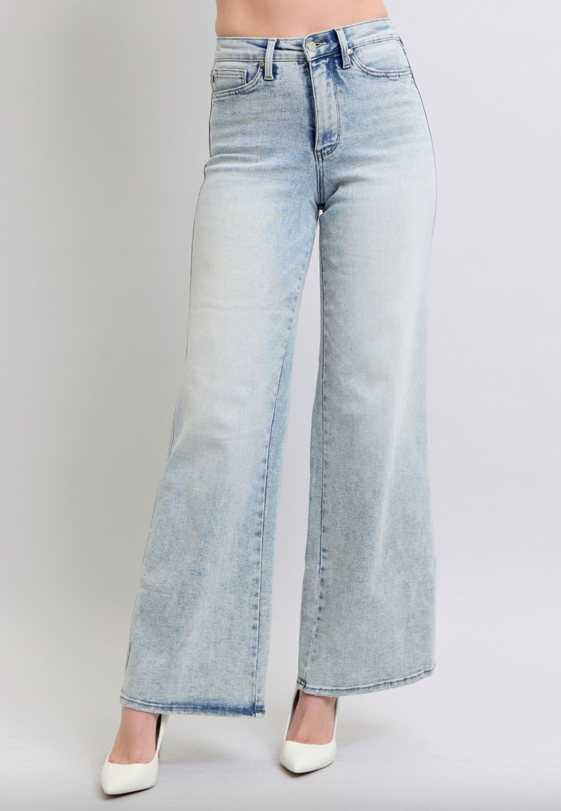 Judy Blue Tummy Control Retro Wide Leg Jeans