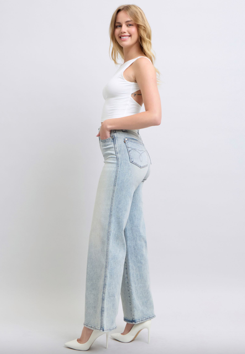 Judy Blue Tummy Control Retro Wide Leg Jeans