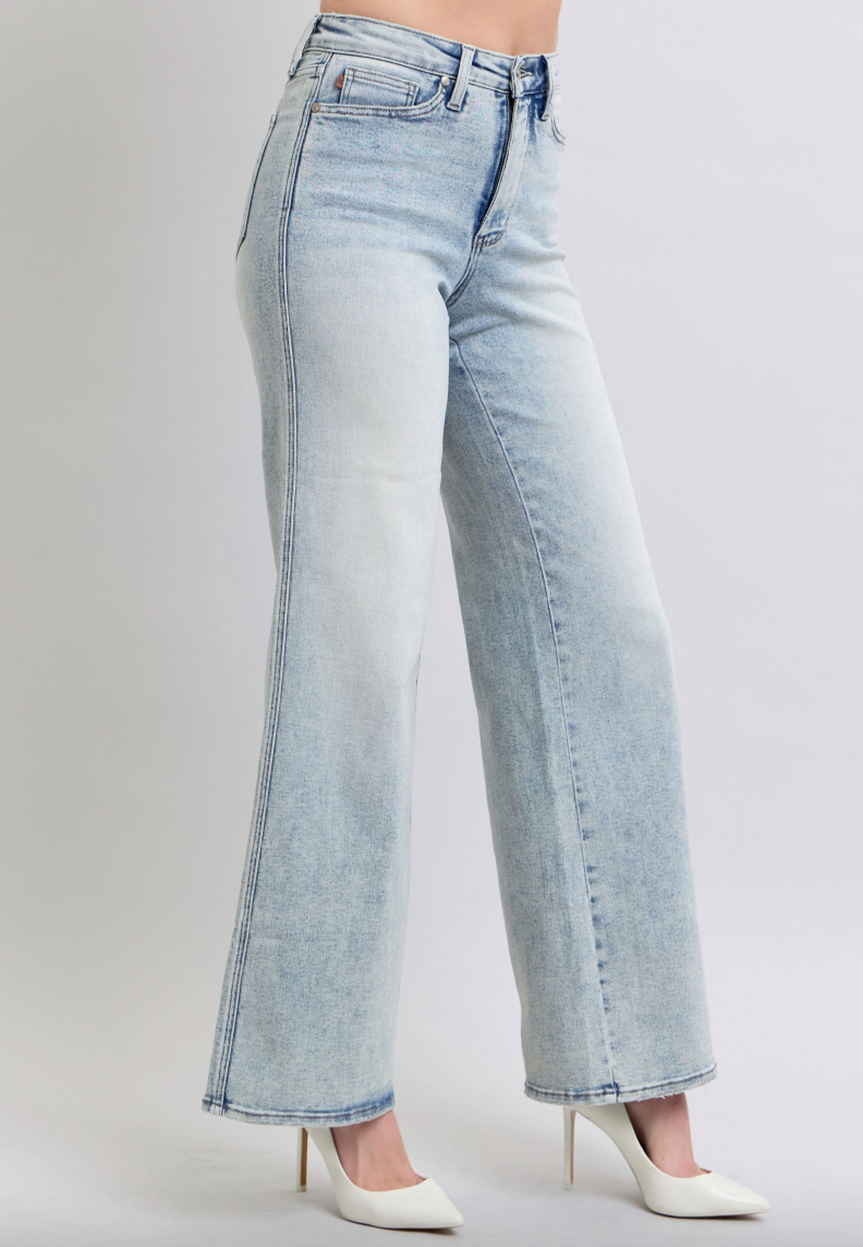 Judy Blue Tummy Control Retro Wide Leg Jeans