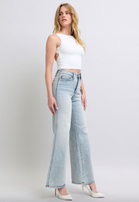 Judy Blue Tummy Control Retro Wide Leg Jeans