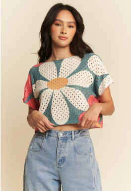 Garden Vibes Crochet Sweater