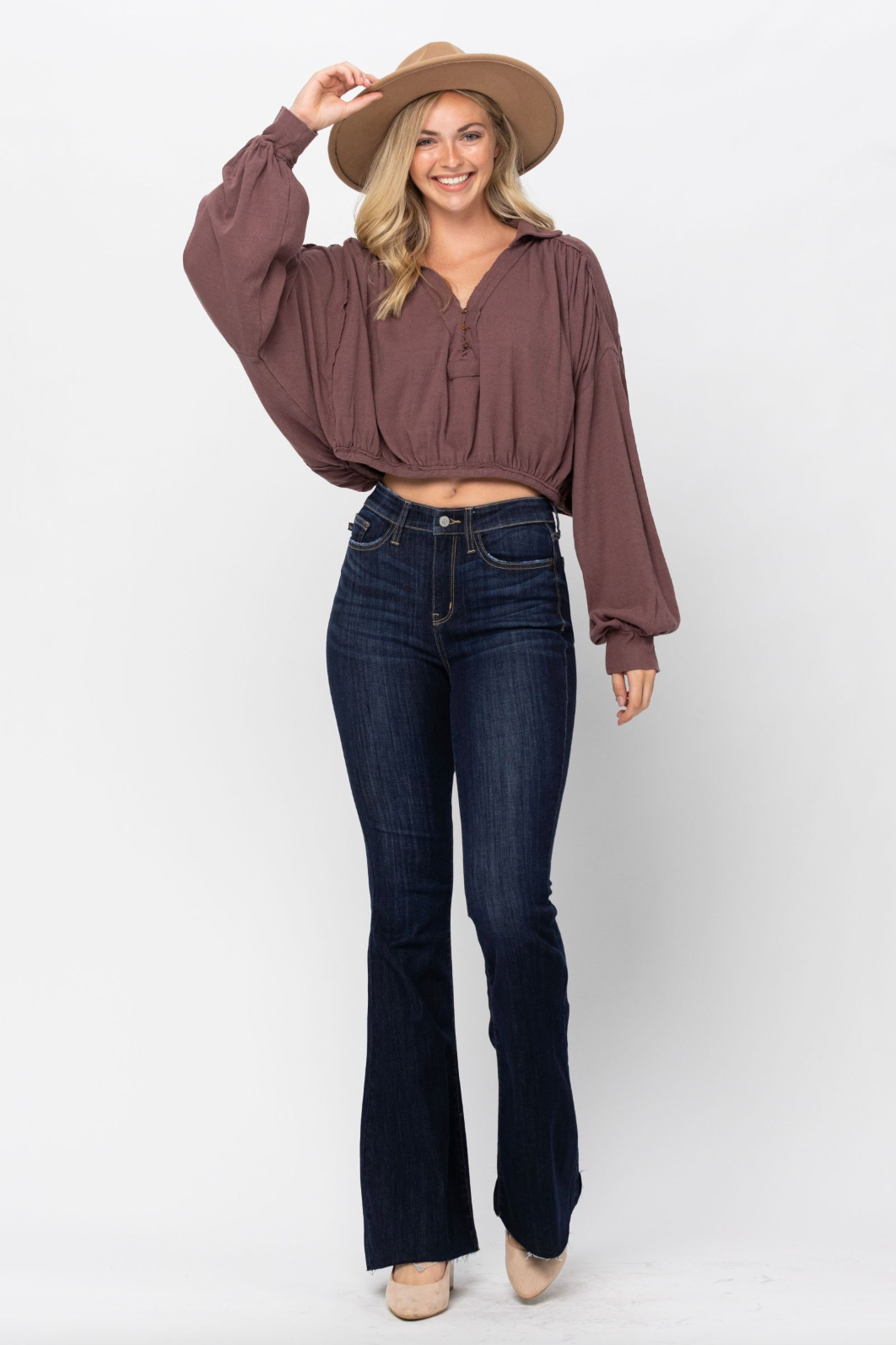 Judy Blue Raw Hem Tall Flare Jeans