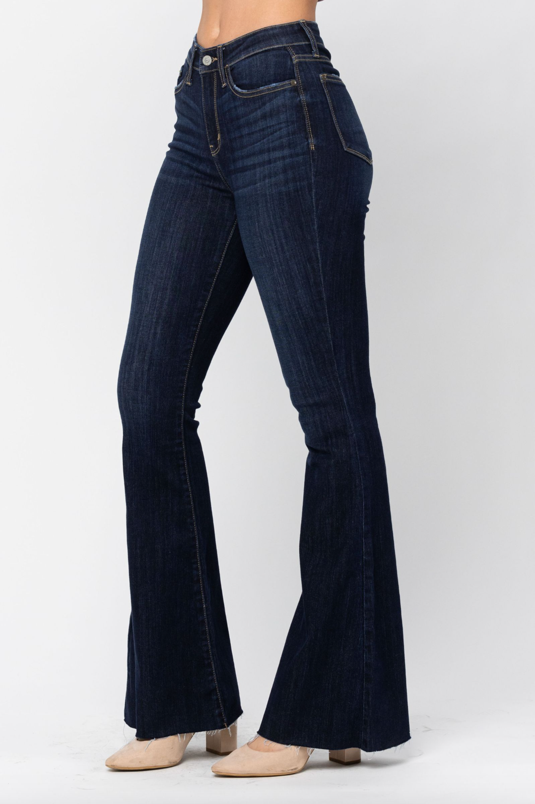 Judy Blue Raw Hem Tall Flare Jeans