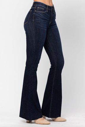 Judy Blue Raw Hem Tall Flare Jeans
