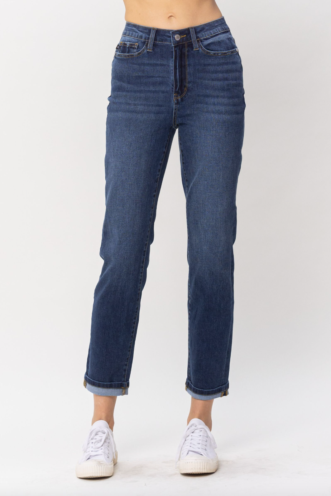 Judy Blue Cool Denim Cuffed Boyfriend Jeans