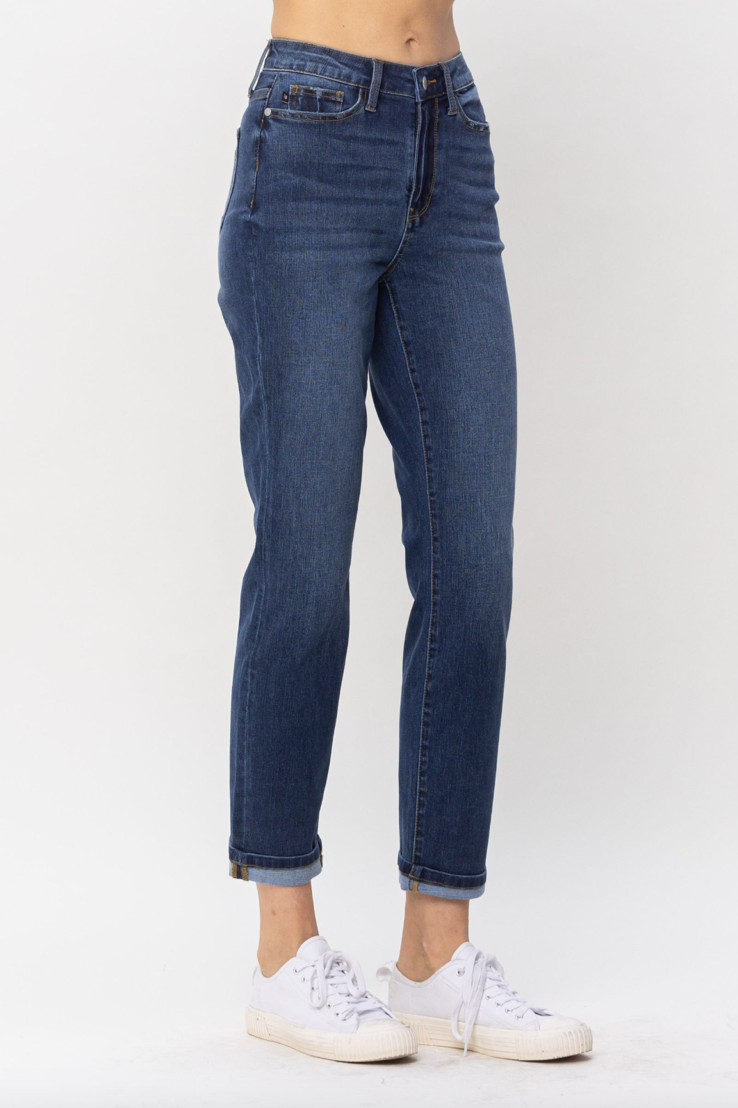 Judy Blue Cool Denim Cuffed Boyfriend Jeans