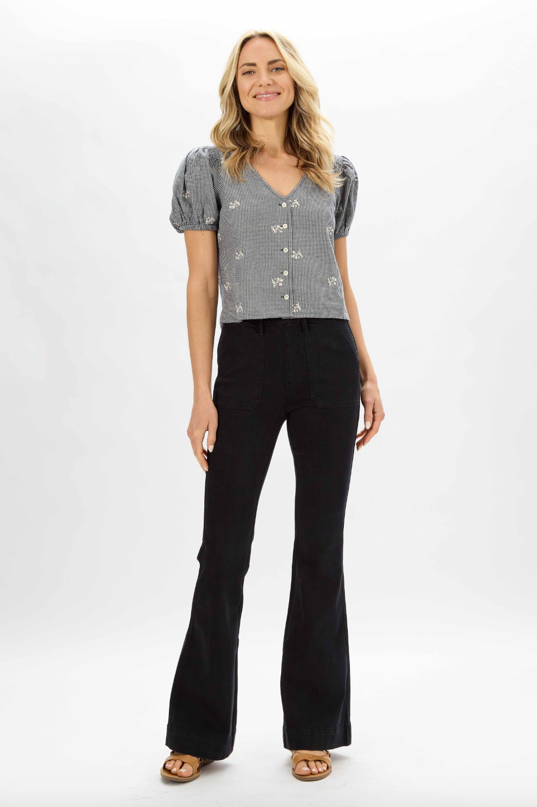 Judy Blue Black Pull-On Trouser Flare Jeans