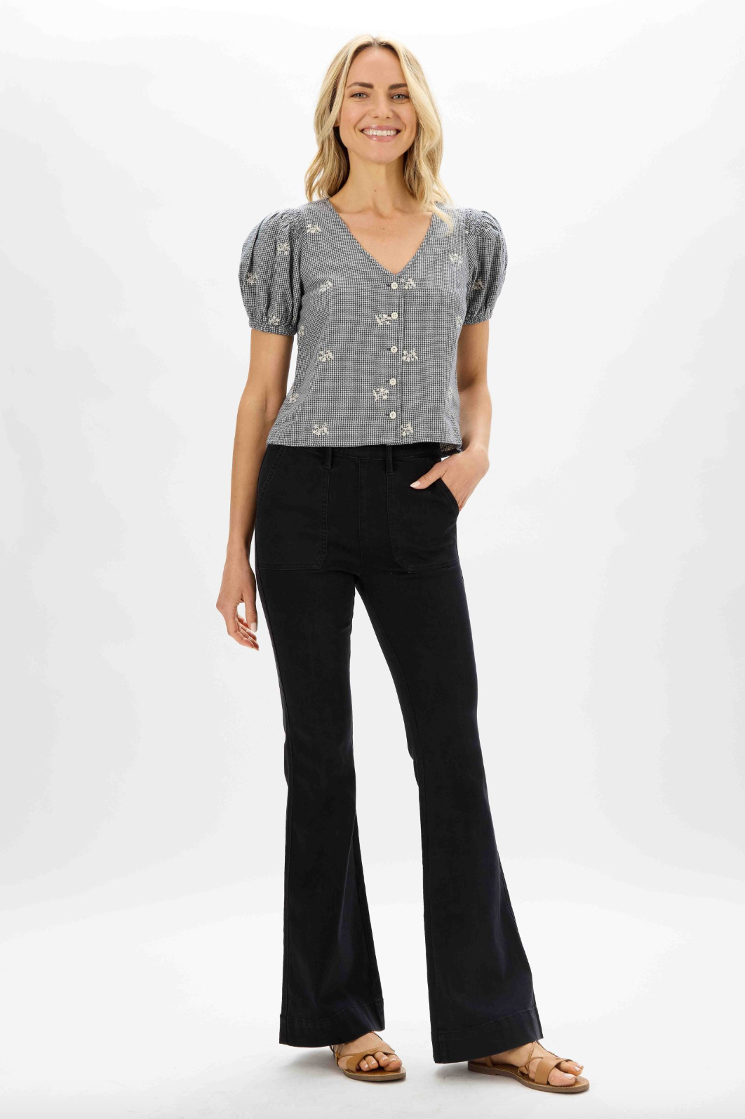 Judy Blue Black Pull-On Trouser Flare Jeans