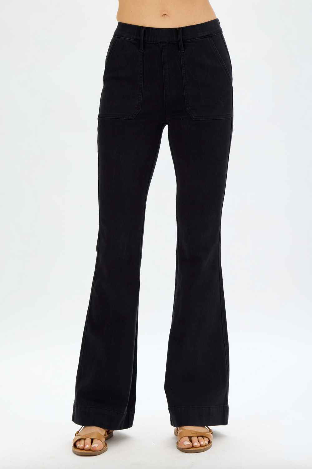 Judy Blue Black Pull-On Trouser Flare Jeans