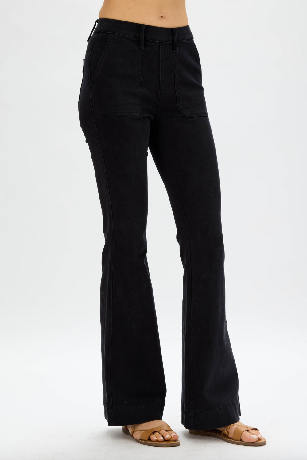 Judy Blue Black Pull-On Trouser Flare Jeans