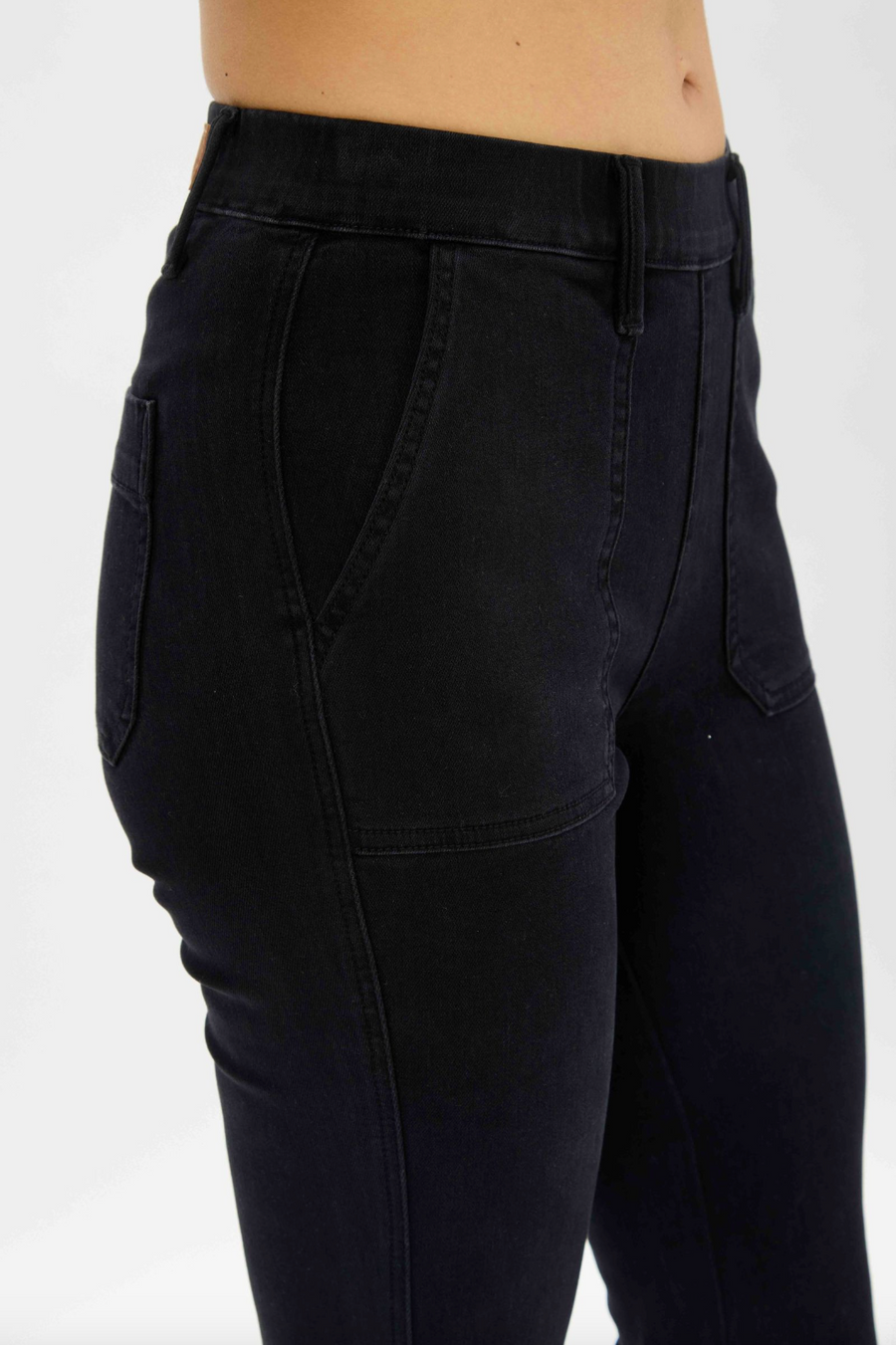 Judy Blue Black Pull-On Trouser Flare Jeans