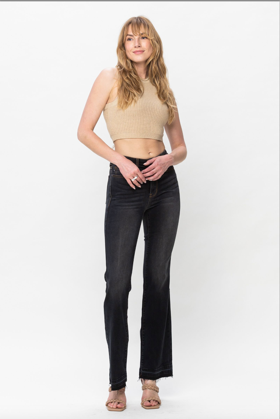 Judy Blue Release Hem Slim Bootcut Jeans - Vintage Black