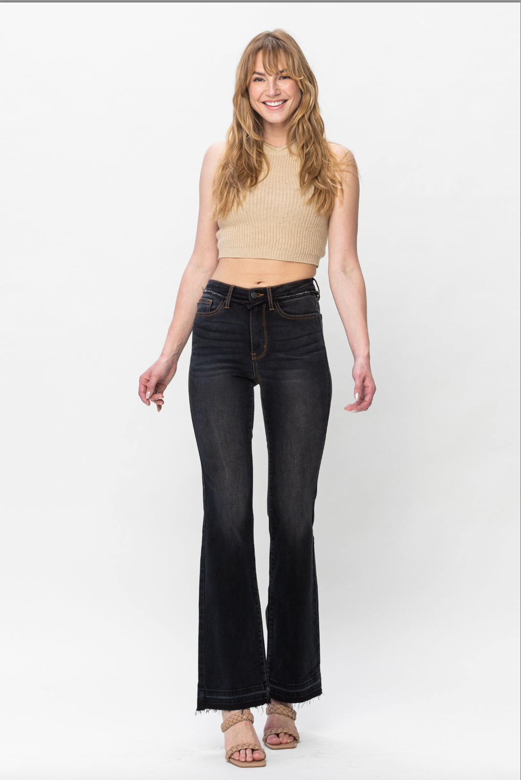 Judy Blue Release Hem Slim Bootcut Jeans - Vintage Black