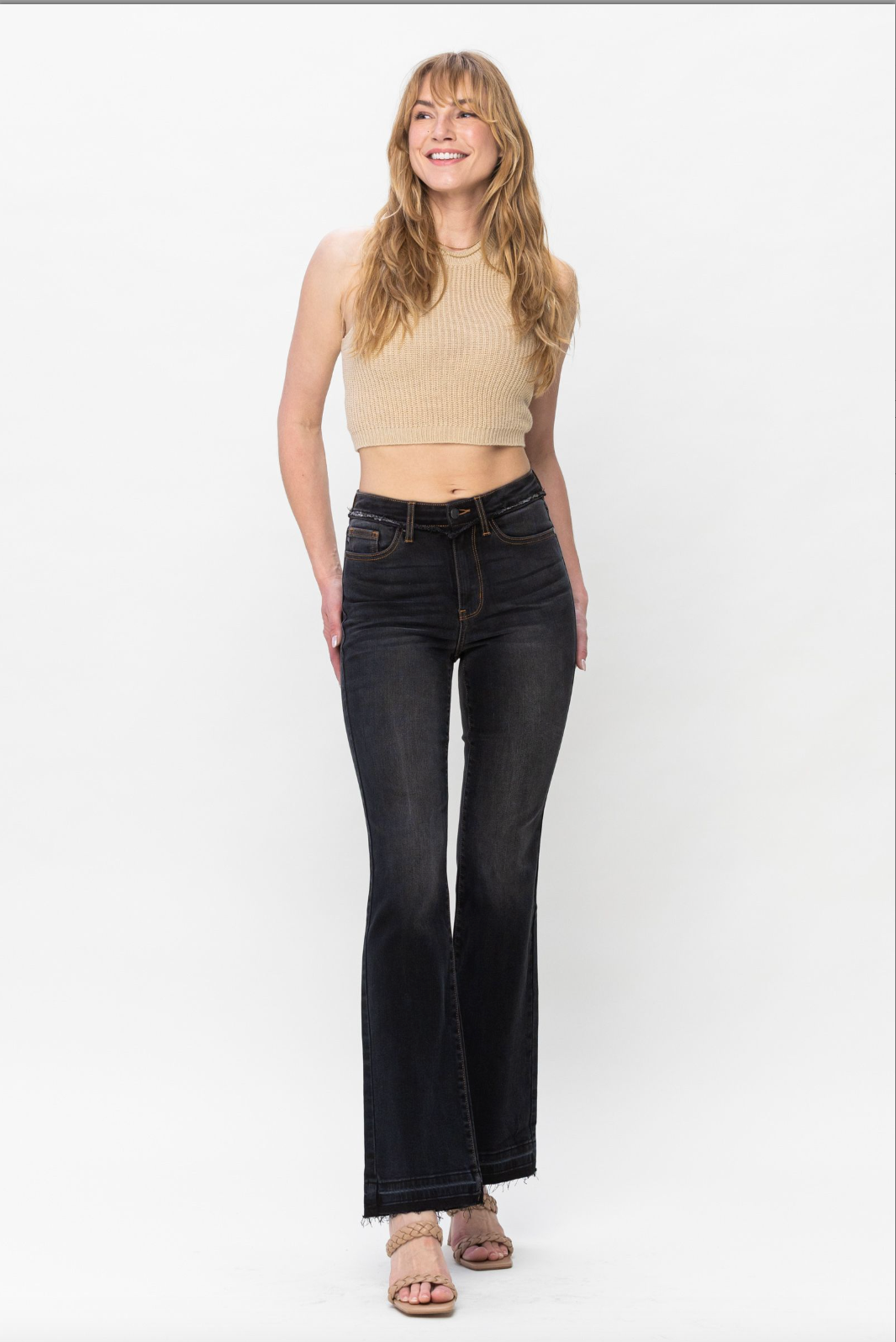 Judy Blue Release Hem Slim Bootcut Jeans - Vintage Black