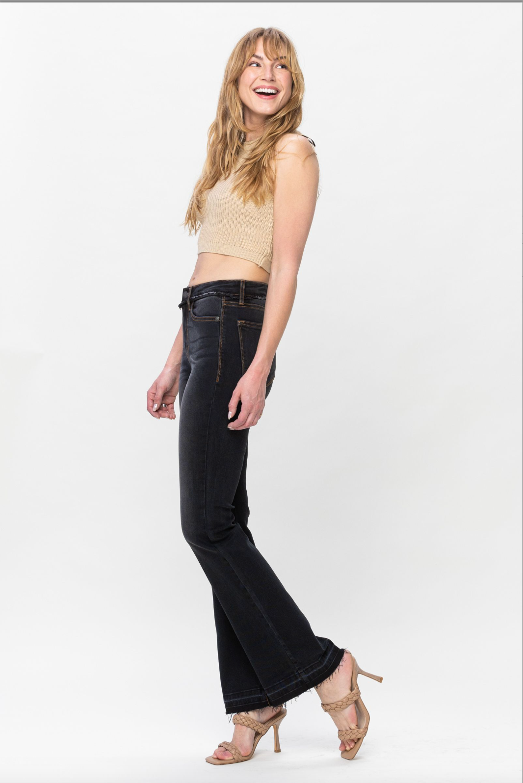 Judy Blue Release Hem Slim Bootcut Jeans - Vintage Black