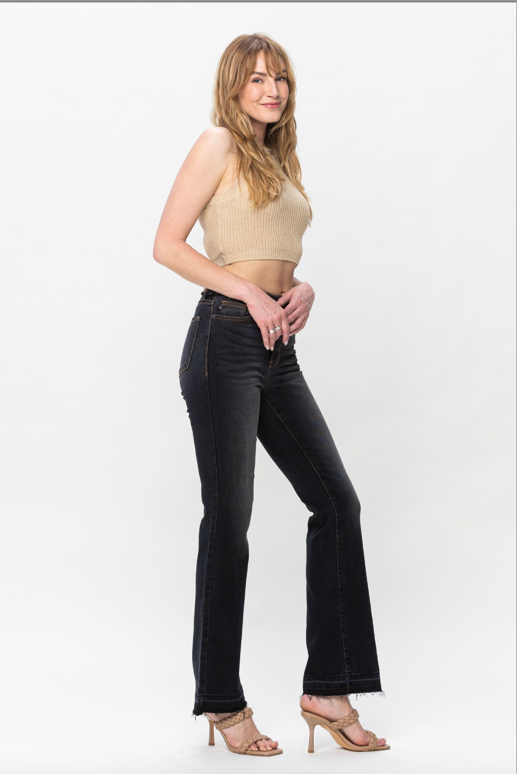 Judy Blue Release Hem Slim Bootcut Jeans - Vintage Black