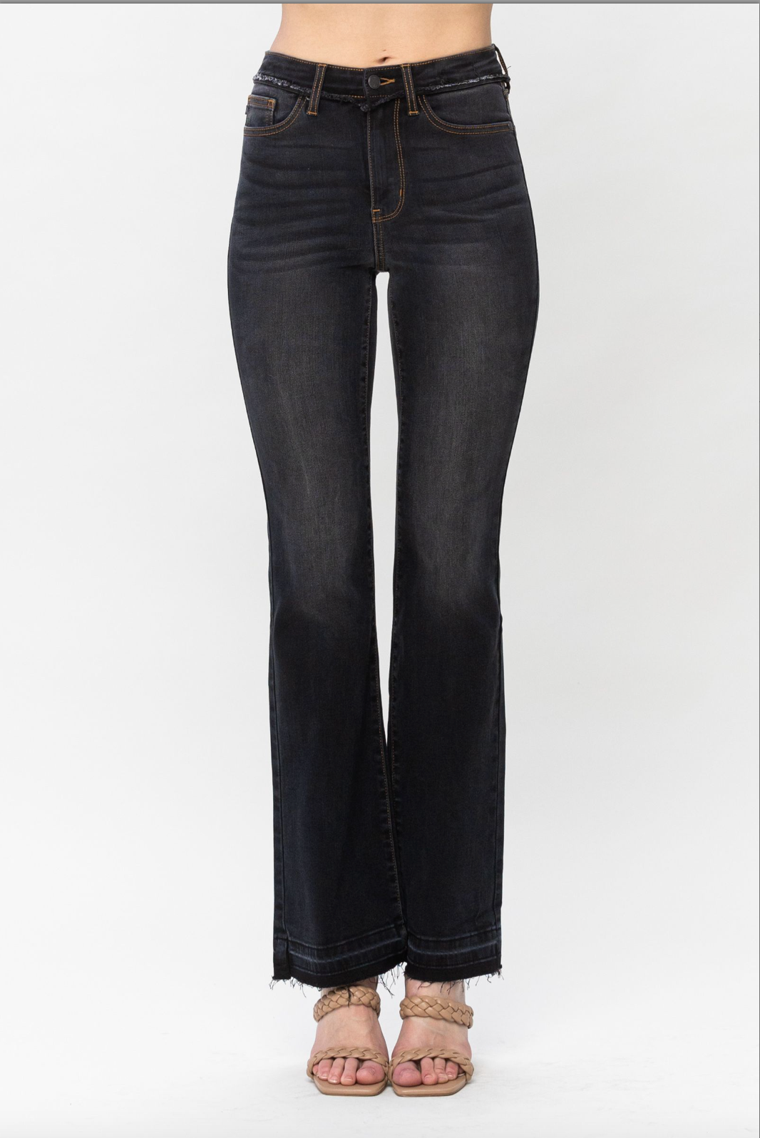 Judy Blue Release Hem Slim Bootcut Jeans - Vintage Black