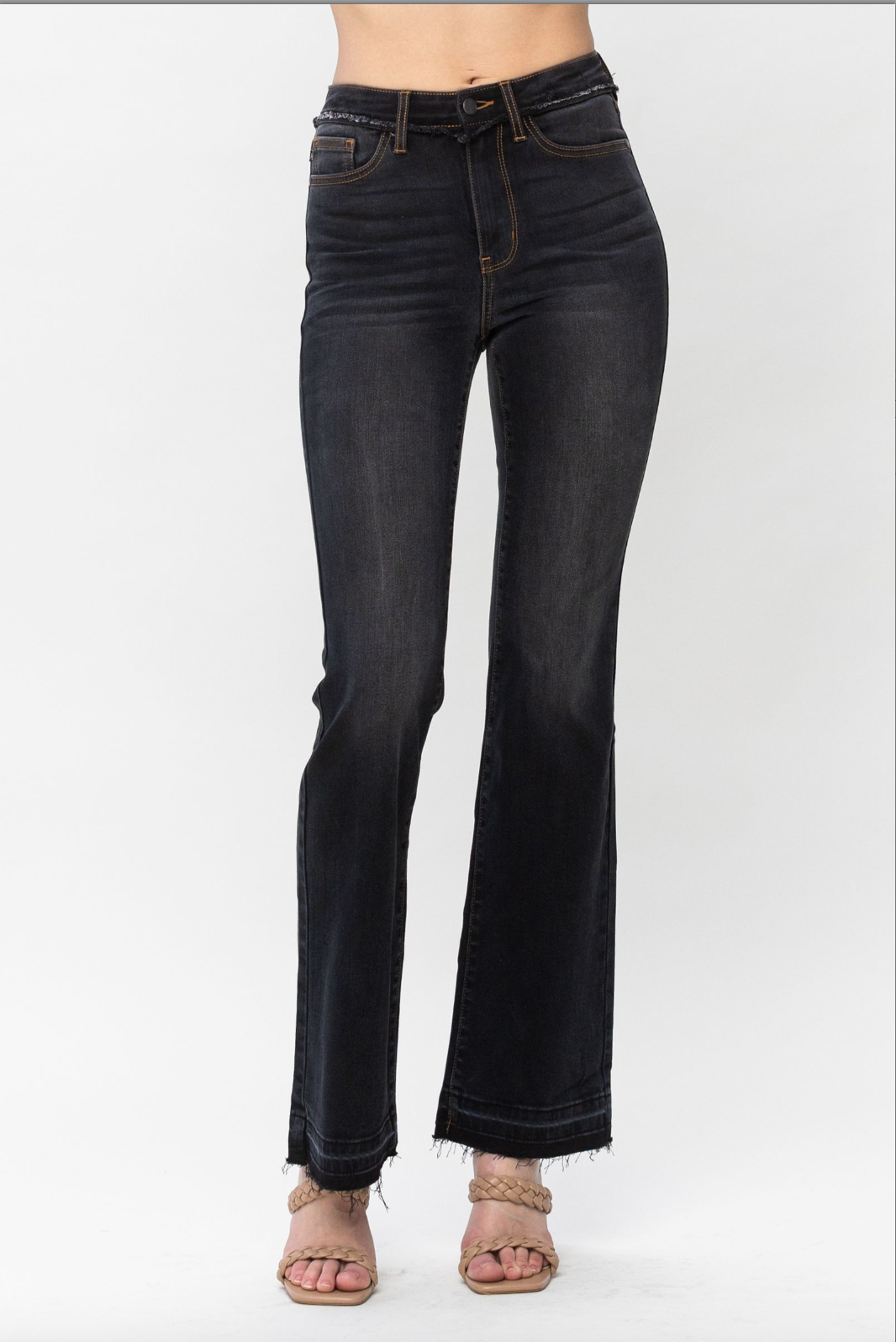 Judy Blue Release Hem Slim Bootcut Jeans - Vintage Black