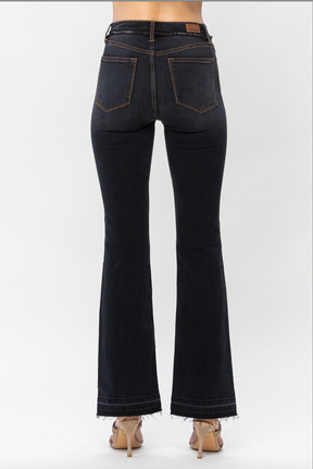 Judy Blue Release Hem Slim Bootcut Jeans - Vintage Black