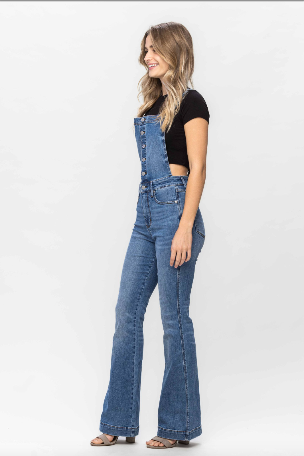 Judy Blue Tummy Control Overall Flare Jeans