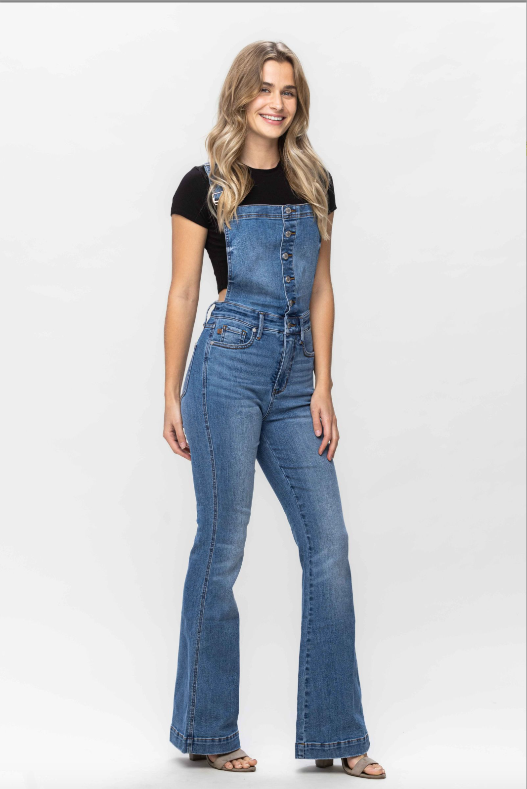 Judy Blue Tummy Control Overall Flare Jeans