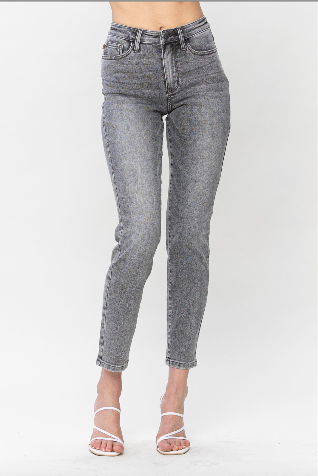 Judy Blue Stone Wash Grey Girlfriend Jeans