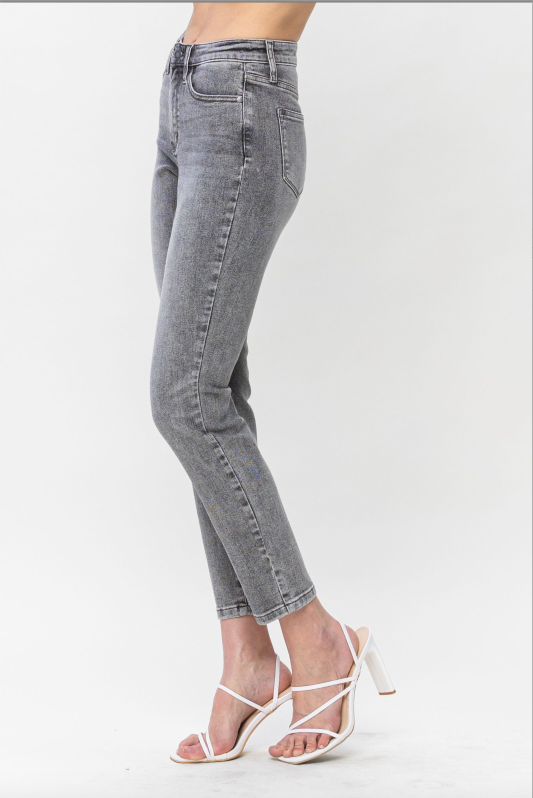 Judy Blue Stone Wash Grey Girlfriend Jeans