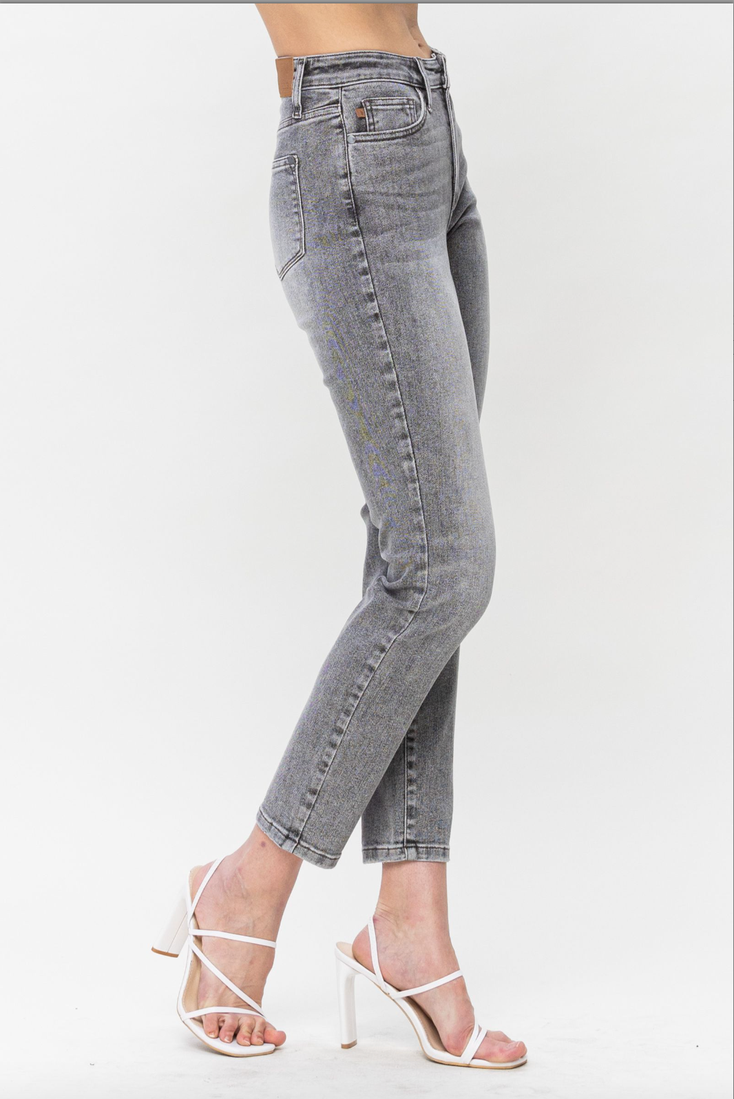 Judy Blue Stone Wash Grey Girlfriend Jeans