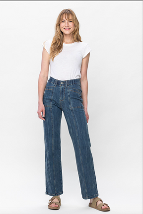 Judy Blue Elastic Waist Vintage Straight Jeans